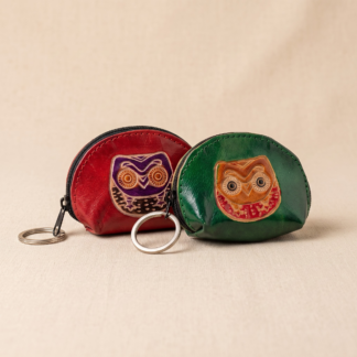 coin purse with keyring owl