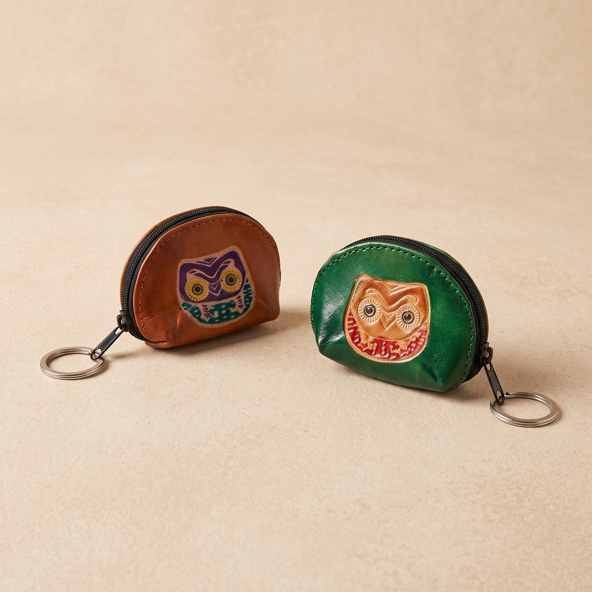 coin purse with keyring owl