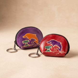 coin purse with keyring dolphin