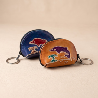 coin purse with keyring dolphin