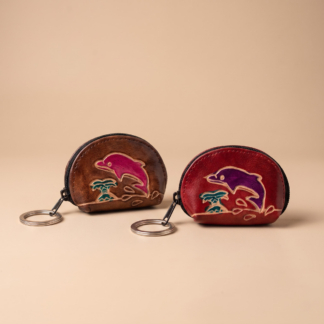 coin purse with keyring dolphin