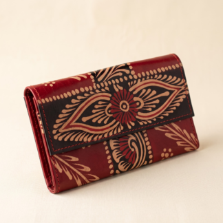 batik leather purse